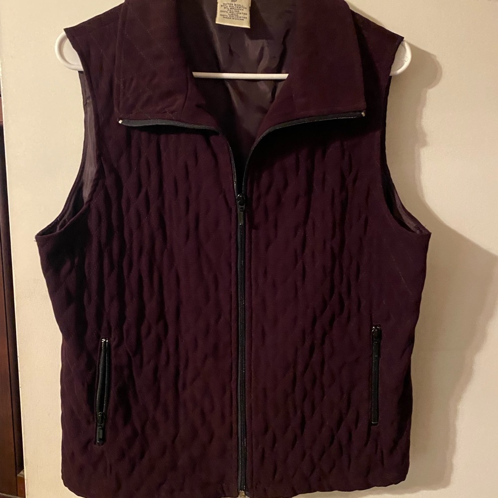 Very cute deep purple zip up vest